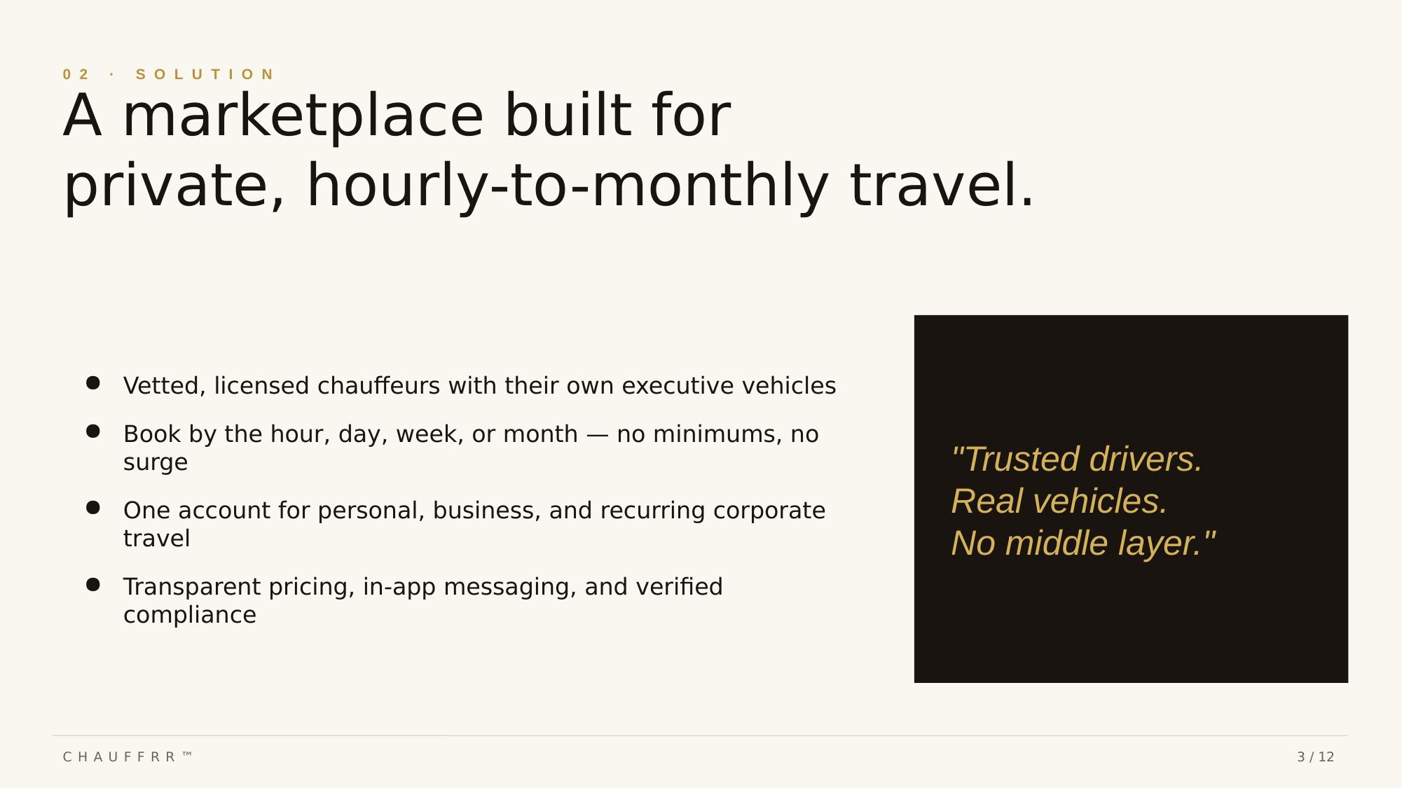 Chauffrr Company Deck — slide 3